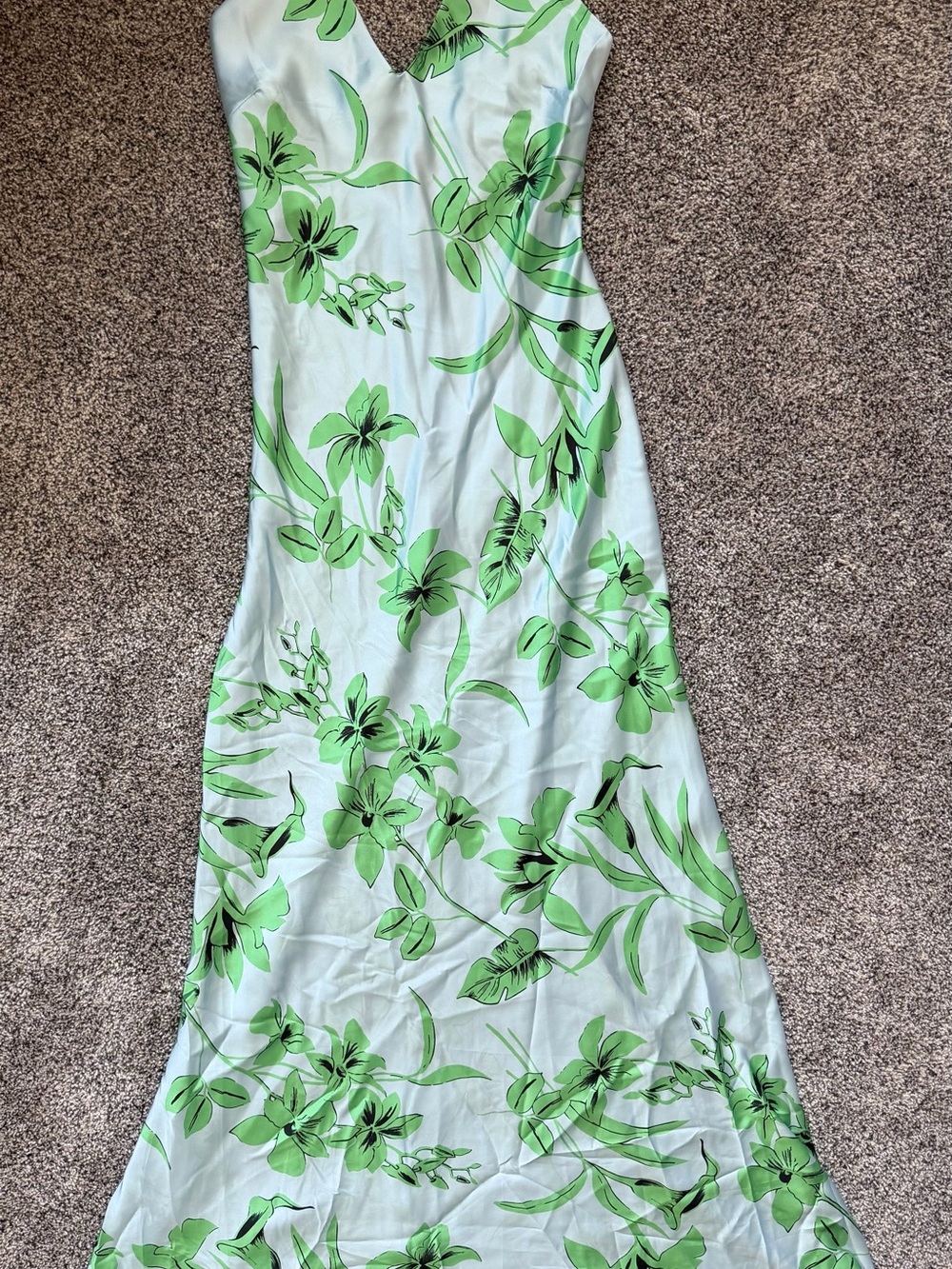 Ramy Brook Light Blue Floral Backless Slip Maxi Dress - Picture 2 of 10